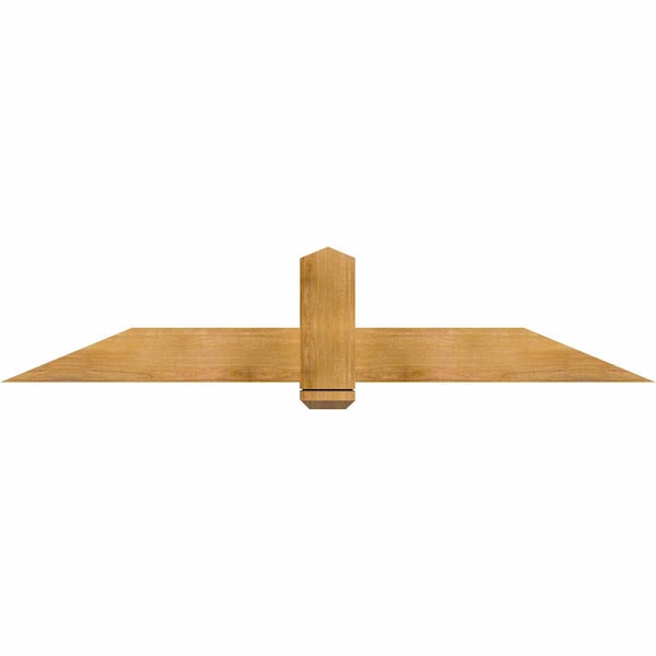 Ekena Millwork Eugene Rough Sawn Timber Gable Bracket, Western Red Cedar, 72"W x 15"H x 4"D x 6"F, 5/12 Pitch GBW072X15X0406EUG00RWR - main